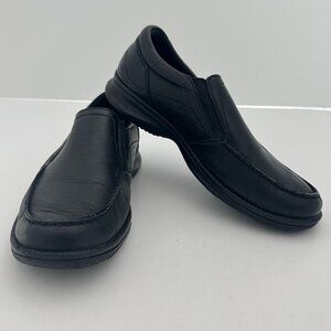 Abeo Smart System Loafers Shoes Men's Size 7.5 Black Leather Casual Slip On